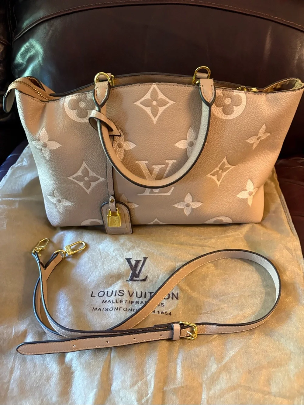 Taupe Luxury Shoulder Bag - Picture 1 of 16